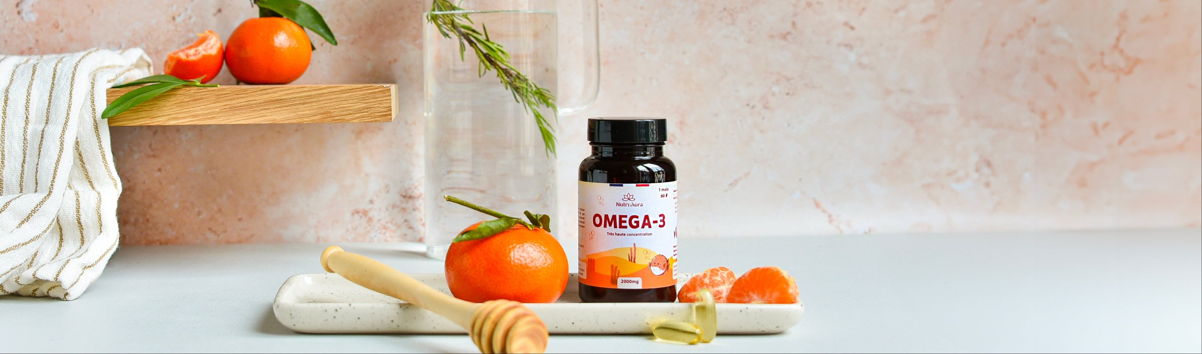 image de oméga 3 de la marque NutriAura, un oméga de qualité premium
