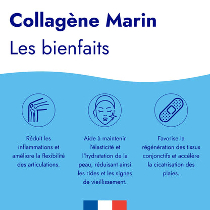 image de collagène marin de la marque NutriAura, un collagene marin avec vitamine C et acide hyaluronique de qualité premium